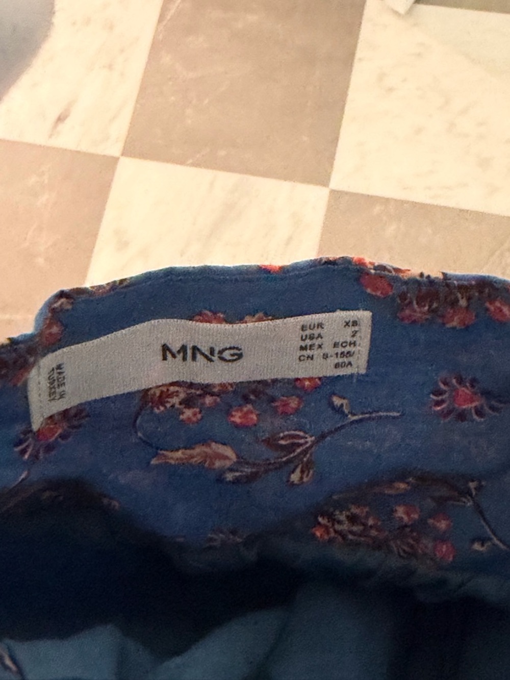 Mango Blue Floral Ruffle Maxi Dress NWOT - Picture 5 of 5